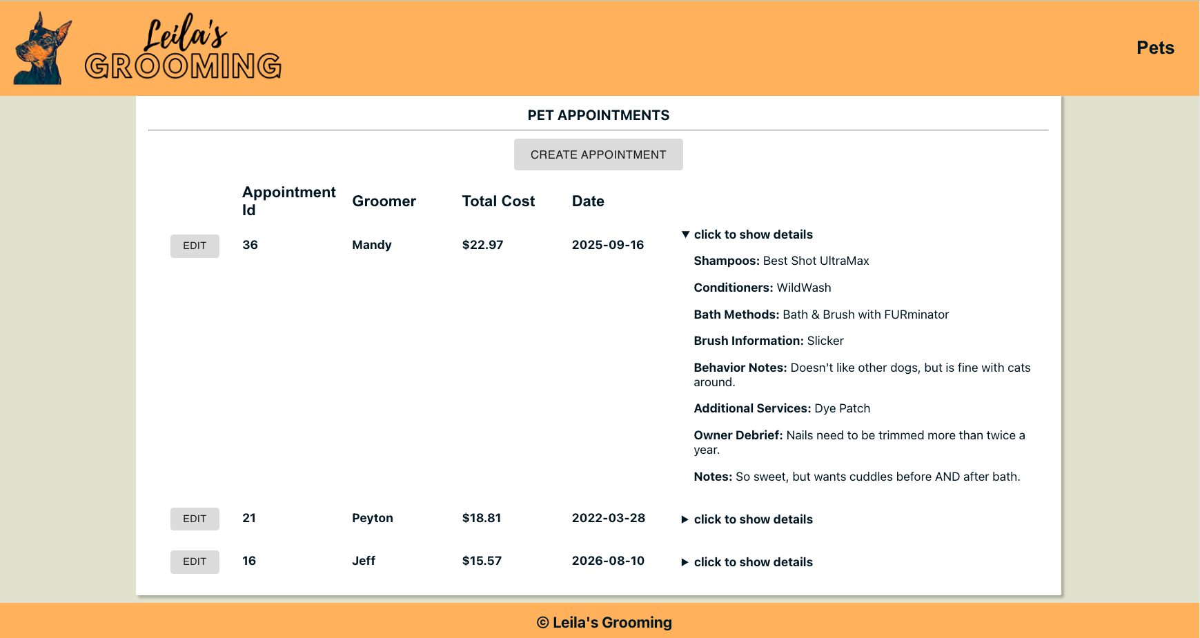 checkout page with validation